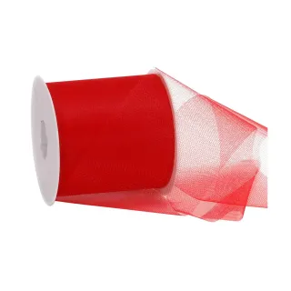 Spyk Ruban cadeau Torino Tulle 100 mm x 50 m, Rouge