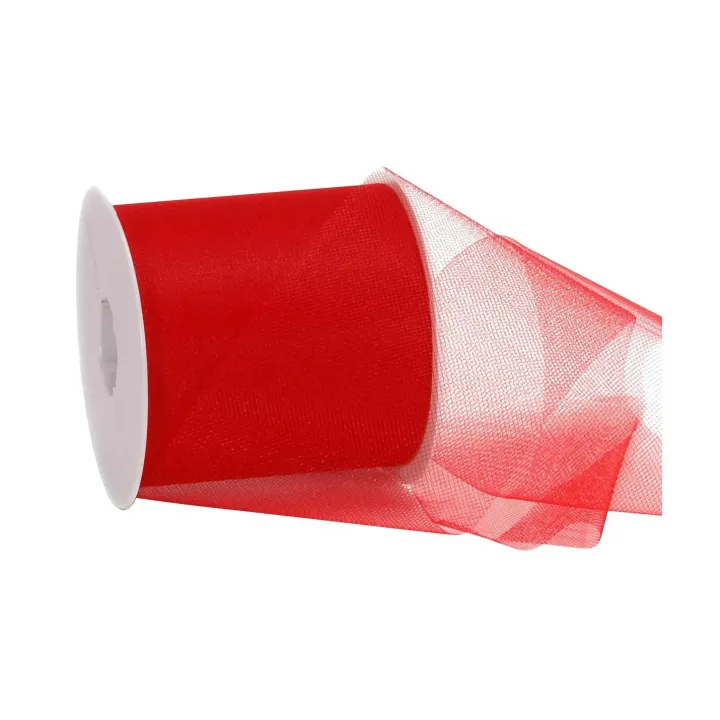 Spyk Ruban cadeau Torino Tulle 100 mm x 50 m, Rouge