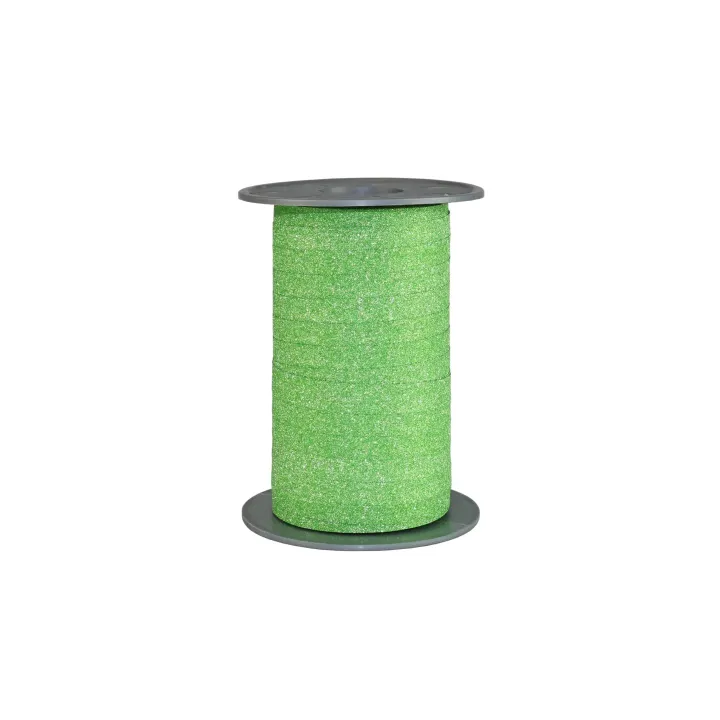 Pattberg Ruban cadeau Poly Glitter 1 cm x 100 m, vert clair