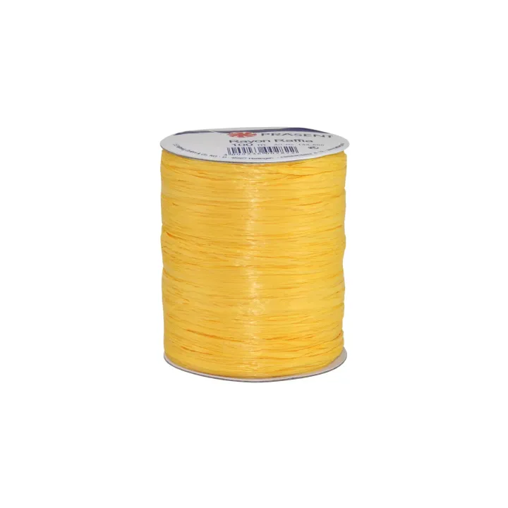 Pattberg Ruban cadeau Raffia Rayon 100 m, jaune