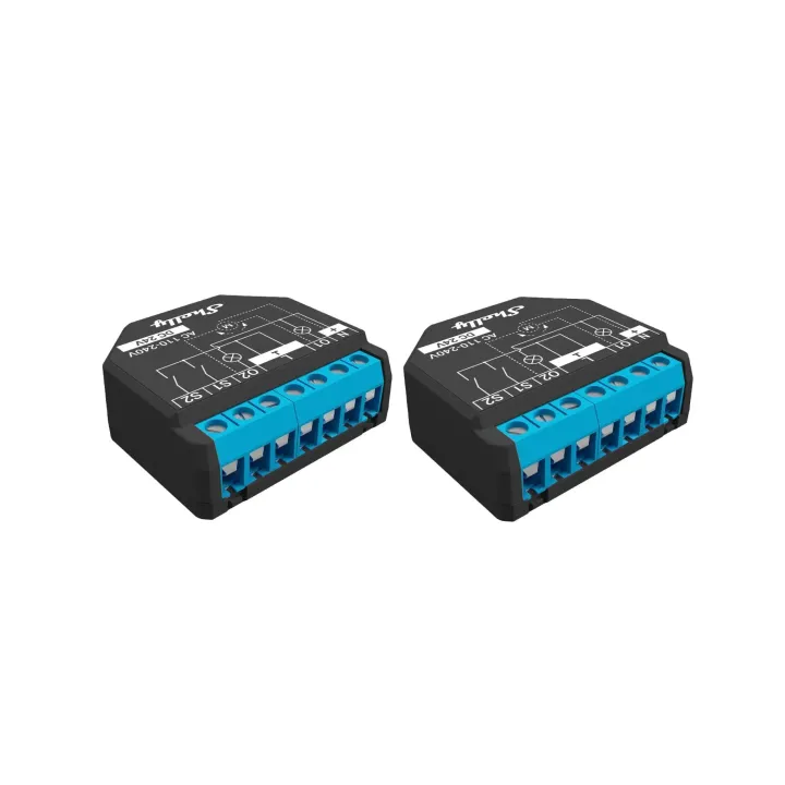 Shelly Actionneur de commutation Wi-Fi Commutateur WiFi 2PM, Double pack