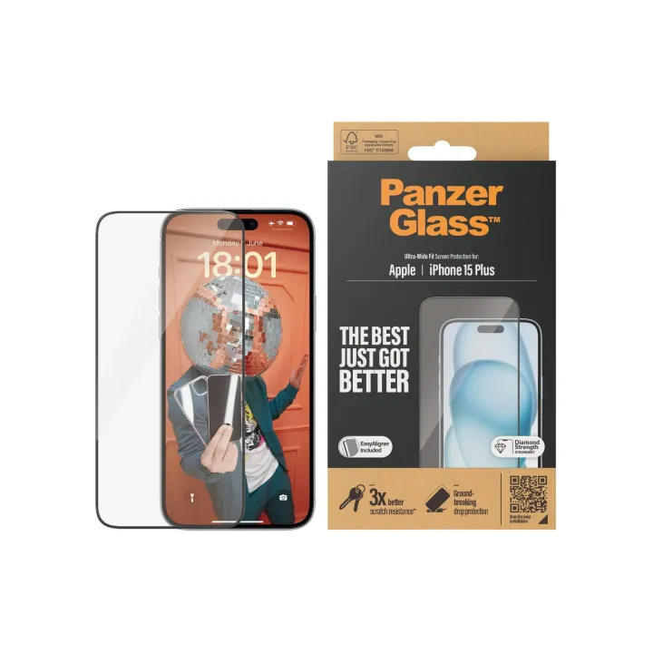 Panzerglass Protection d’écran Ultra Wide Fit iPhone 15 Plus