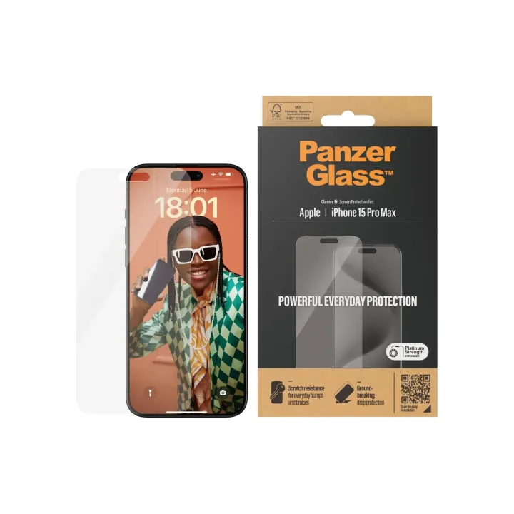 Panzerglass Protection d’écran Classic Fit iPhone 15 Pro Max