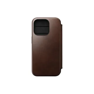 Nomad Modern Horween Leather Folio iPhone 15 Pro Rouille