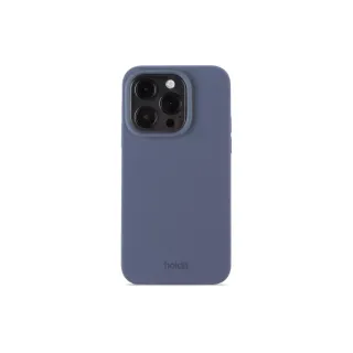 Holdit Coque arrière Silicone iPhone 15 Pro Bleu