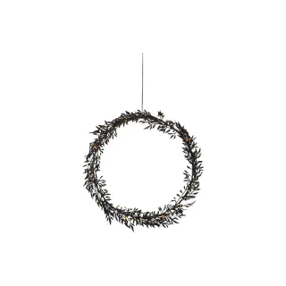 Star Trading Couronne de Noël à LED Élégant, 50 LED, O 44 cm, noir