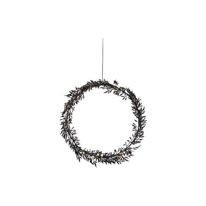 Star Trading Couronne de Noël à LED Élégant, 50 LED, O 44 cm, noir