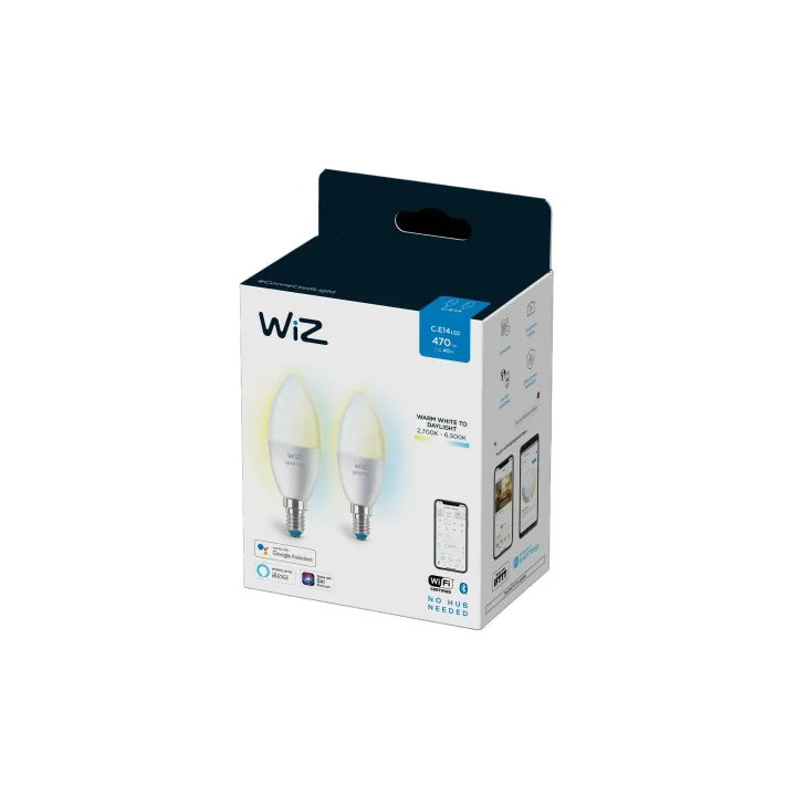 WiZ Ampoule 4.9W (40W) E14 C37 Tunable White pack de deux
