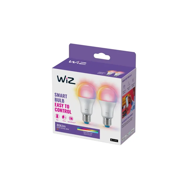 WiZ Ampoule 8.5W 60W E27 A60 Tunable White&Color Pack double