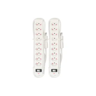 Max Hauri Lot de deux prises multiples 9 x type 13 Safety Line, blanc