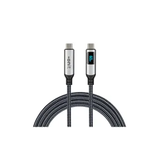 onit Câble USB4 Premium LED USB C - USB C 3 m, Gris-Noir