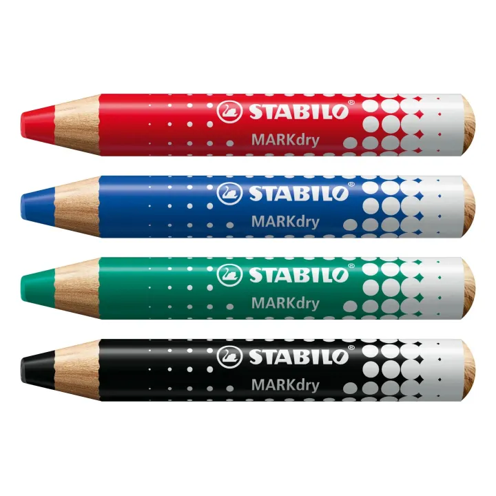 STABILO Marqueur pour tableau blanc MARKdry Étui de 4