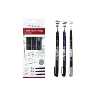 Tombow Fineliner FUDENOSUKE Triology Set 0.3 mm  0.6 mm,