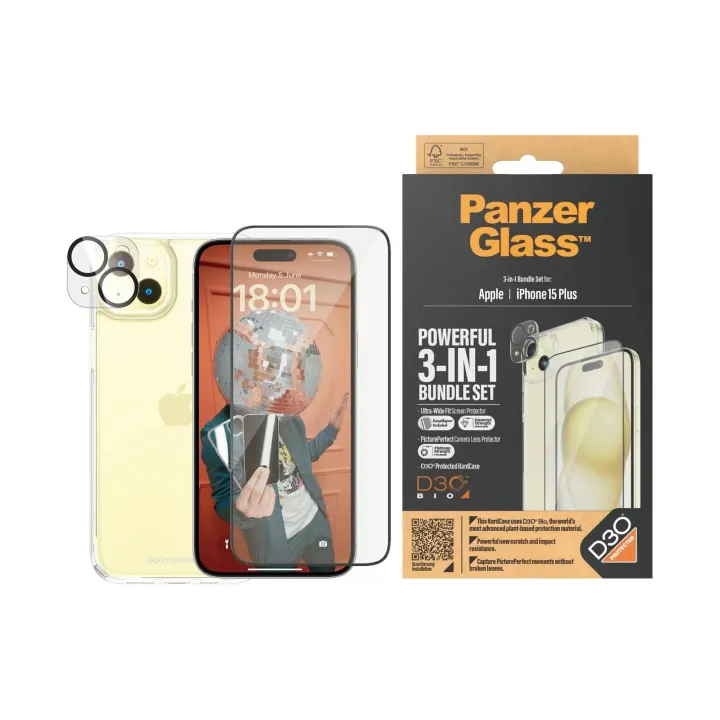 Panzerglass 3-in-1 Bundle iPhone 15 Plus