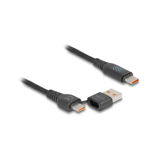 Delock Câble chargeur USB 88137 USB C - USB A-USB C 1.2 m