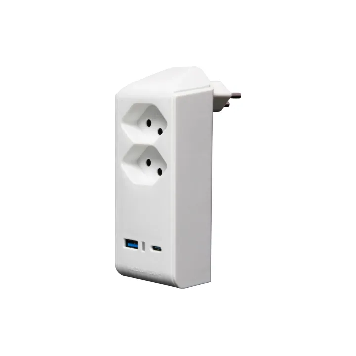 Brennenstuhl Fiche de branchement 2 x T13, 1 x USB A, 1 x USB C, 300° de rotation