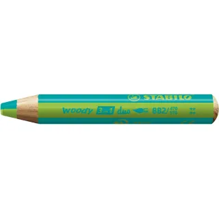 STABILO Crayon gras de couleur Woody 3 in 1 duo Turquoise - Vert clair