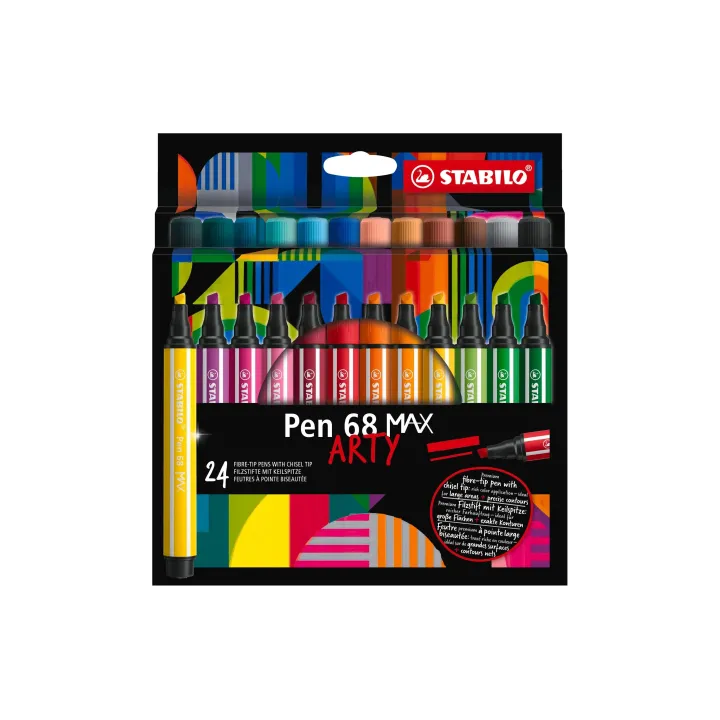 STABILO Crayon feutre Pen 68 MAX ARTY Étui de 24