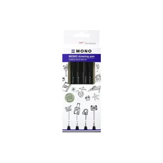 Tombow Fineliner MONO drawing pen Set Bold Noir