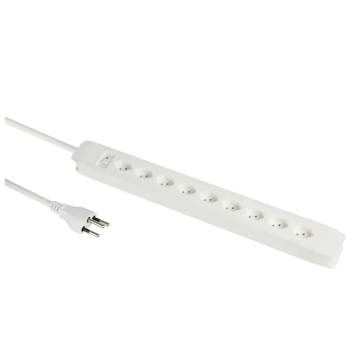 Schönenberger Bloc multiprises 9 x T13 horizontal 5 m, blanc