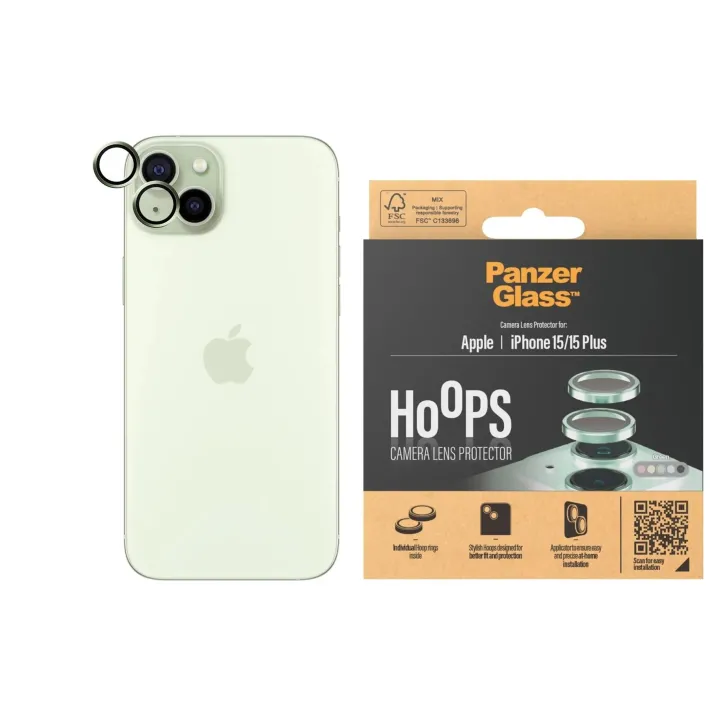 Panzerglass Lens Protector Rings HOOPS iPhone 15 - 15 Plus Vert