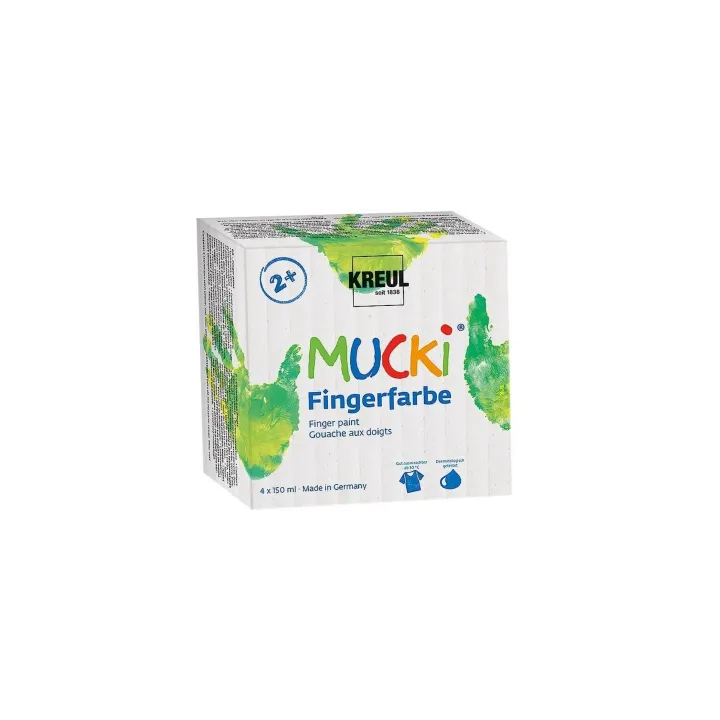 Kreul Peinture aux doigts Mucki 150 ml, 4 pièces