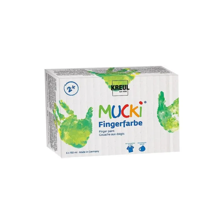 Kreul Peinture aux doigts Mucki 150 ml, 6 pièces