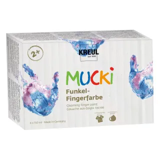 Kreul Peinture aux doigts Mucki 150 ml, 6 pièces