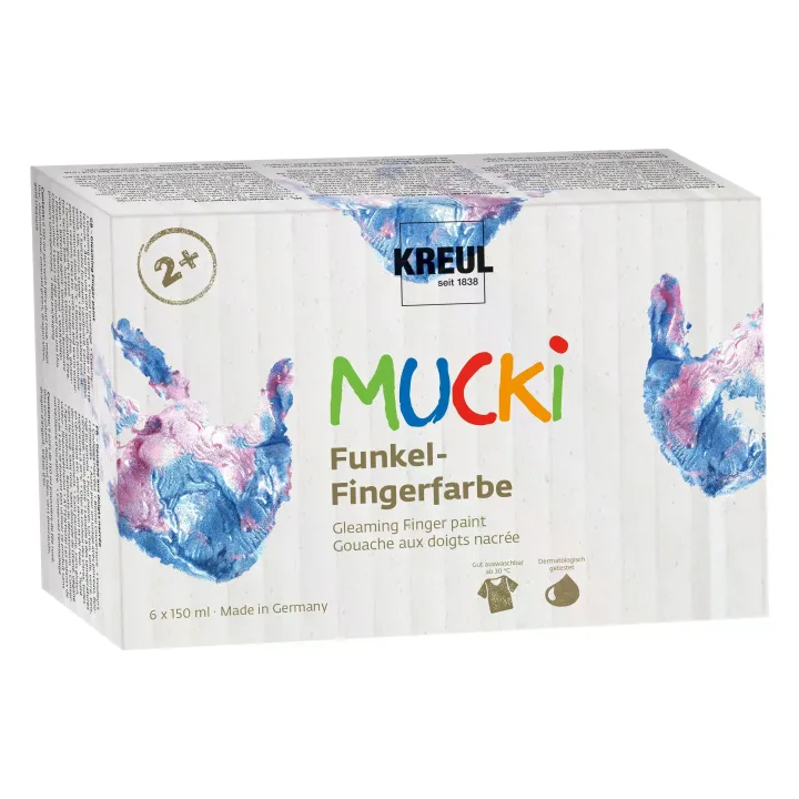 Kreul Peinture aux doigts Mucki 150 ml, 6 pièces