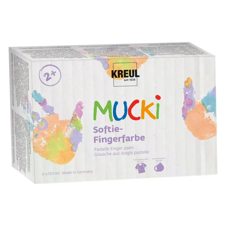 Kreul Peinture aux doigts Mucki 150 ml, 6 pièces