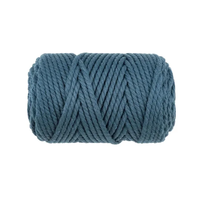 Glorex Laine Macramee Rope torsadé 63 m x 3 mm, 250g, turquoise