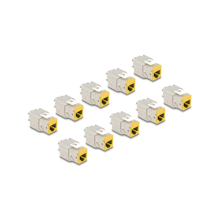 Delock Module Keystone RJ45 vers LSA Cat.6A Jaune, 10 unités