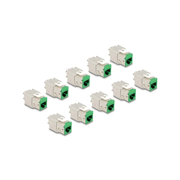 Delock Module Keystone RJ45 vers LSA Cat.6A Vert, 10 unités