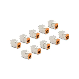 Delock Module Keystone RJ45 vers LSA Cat.6A Orange, 10 unités