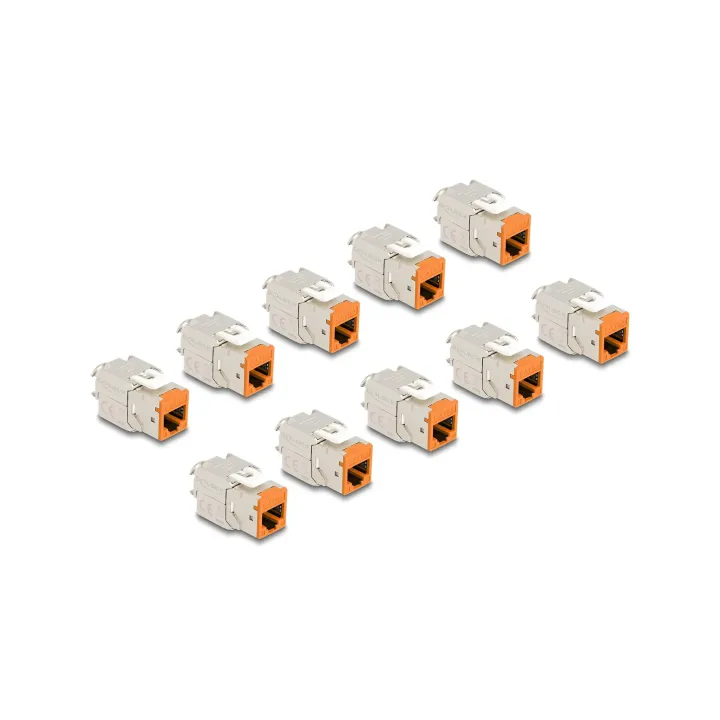 Delock Module Keystone RJ45 vers LSA Cat.6A Orange, 10 unités