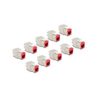 Delock Module Keystone RJ45 vers LSA Cat.6A Rouge, 10 unités