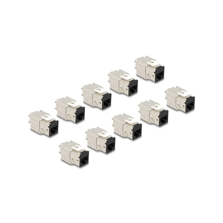 Delock Module Keystone RJ45 vers LSA Cat.6A Noir, 10 unités