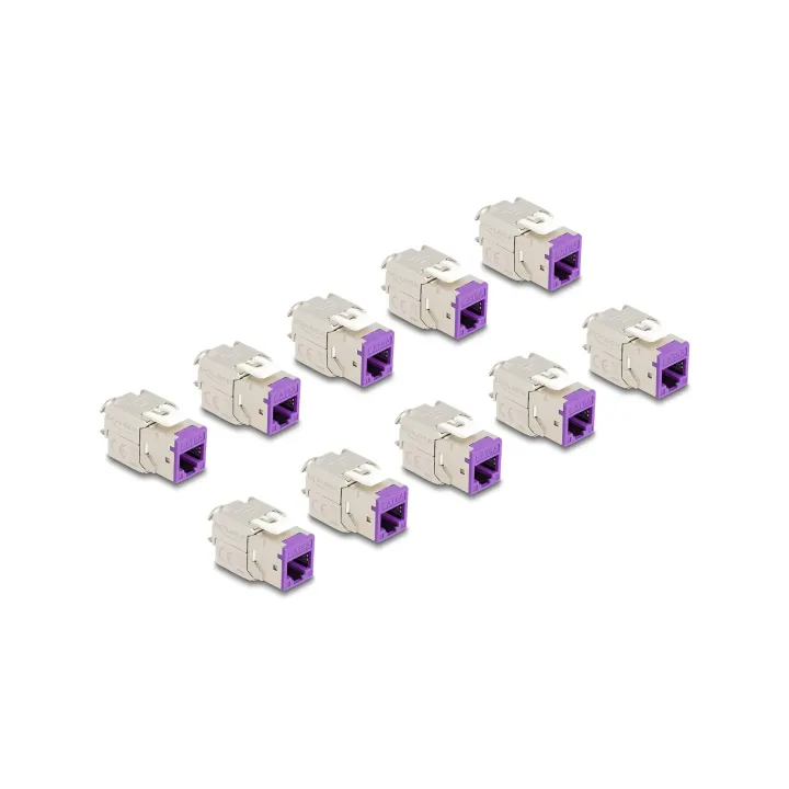 Delock Module Keystone RJ45 vers LSA Cat.6A Violet, 10 unités