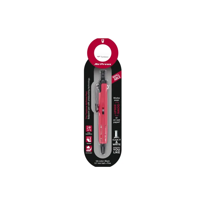 Tombow Stylo bille avec technique dimpression, 0.7 mm, rouge