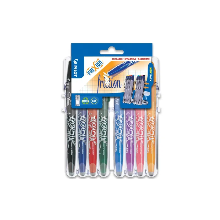 Pilot Stylo à bille roulante FriXion balle SEt2Go 0.7 mm, 8 pièces