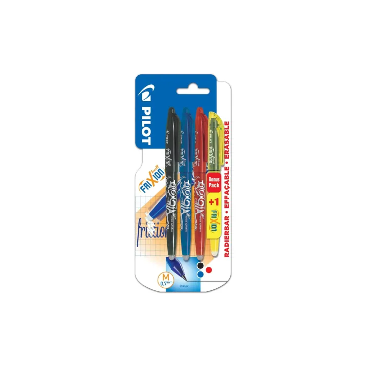 Pilot Stylo à bille roulante FriXion Ball 0.7 mm, Multicolore 4 pièces