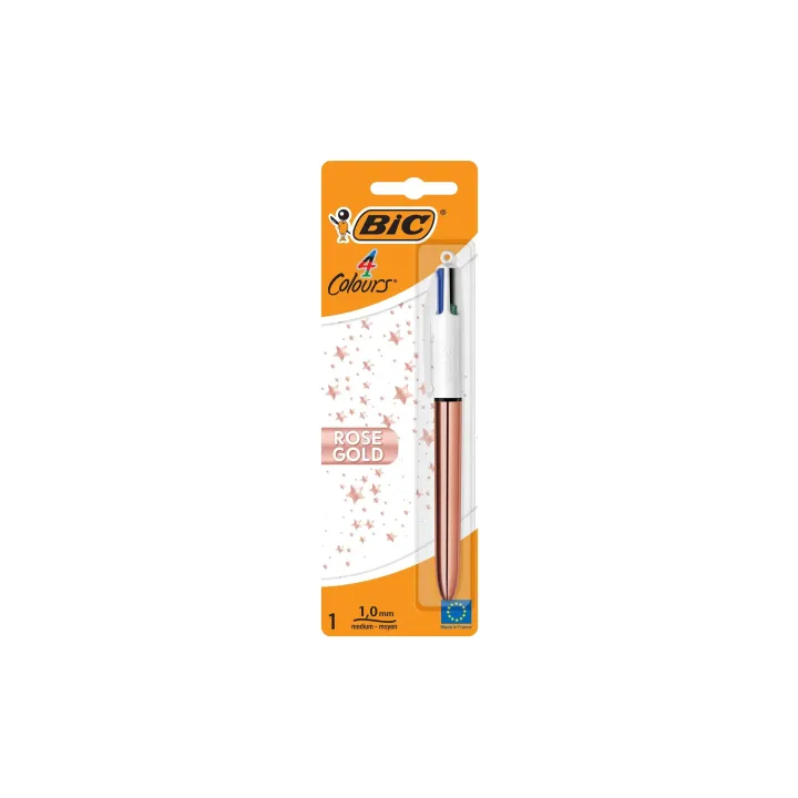 BIC Stylo à bille multicolore 4 couleurs 0,32 mm, Doré