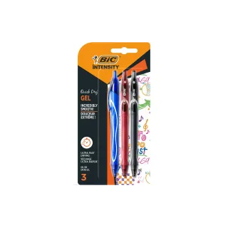 BIC Stylo à encre gel Gel-ocity Quick Dry Set de 3 pièces