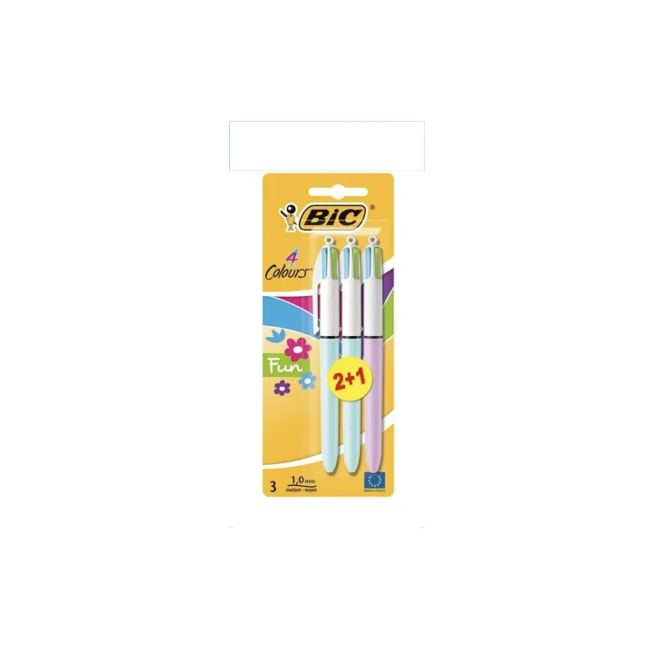 BIC Stylo à bille multicolore 4 Colours Original 3 pcs. Pastel