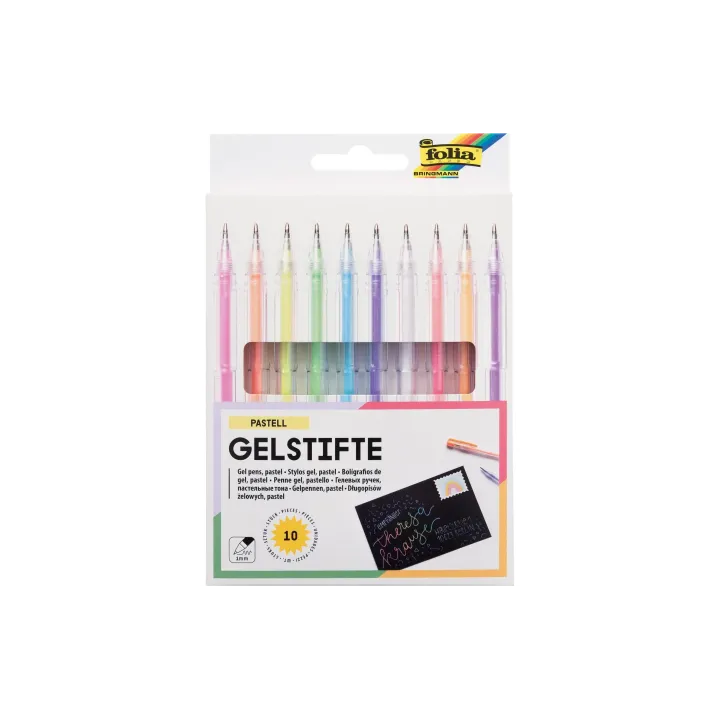 Folia Stylo à encre gel Black Style Pastel 10 stylos