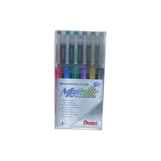 pentel Stylo à encre gel Hybrid Gel Grip DX Metallic 1 mm, Multicolore