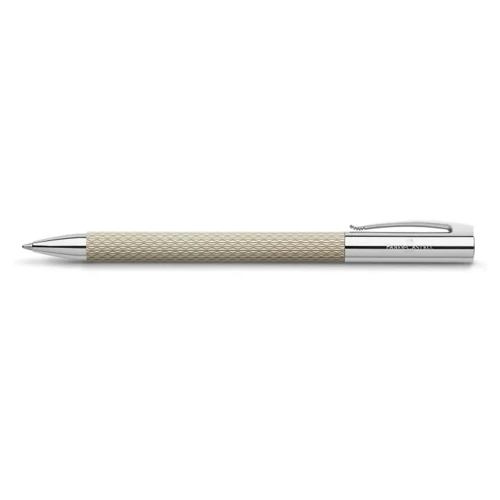 Faber-Castell Stylo bille Ambition OpArt Blanc Sable B, Gris