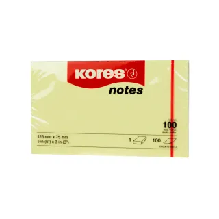 Kores Fiche de bloc-notes 12575, 12.5 x 7.5 cm, Jaune
