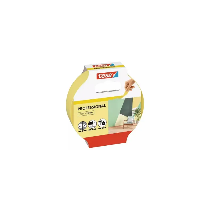 tesa Ruban de peintre -Set Professional, 25 mm x 25 m, 3 rouleaux, jaune