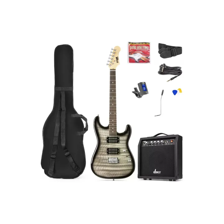 MAX Guitare électrique GigKit Quilted Style noir